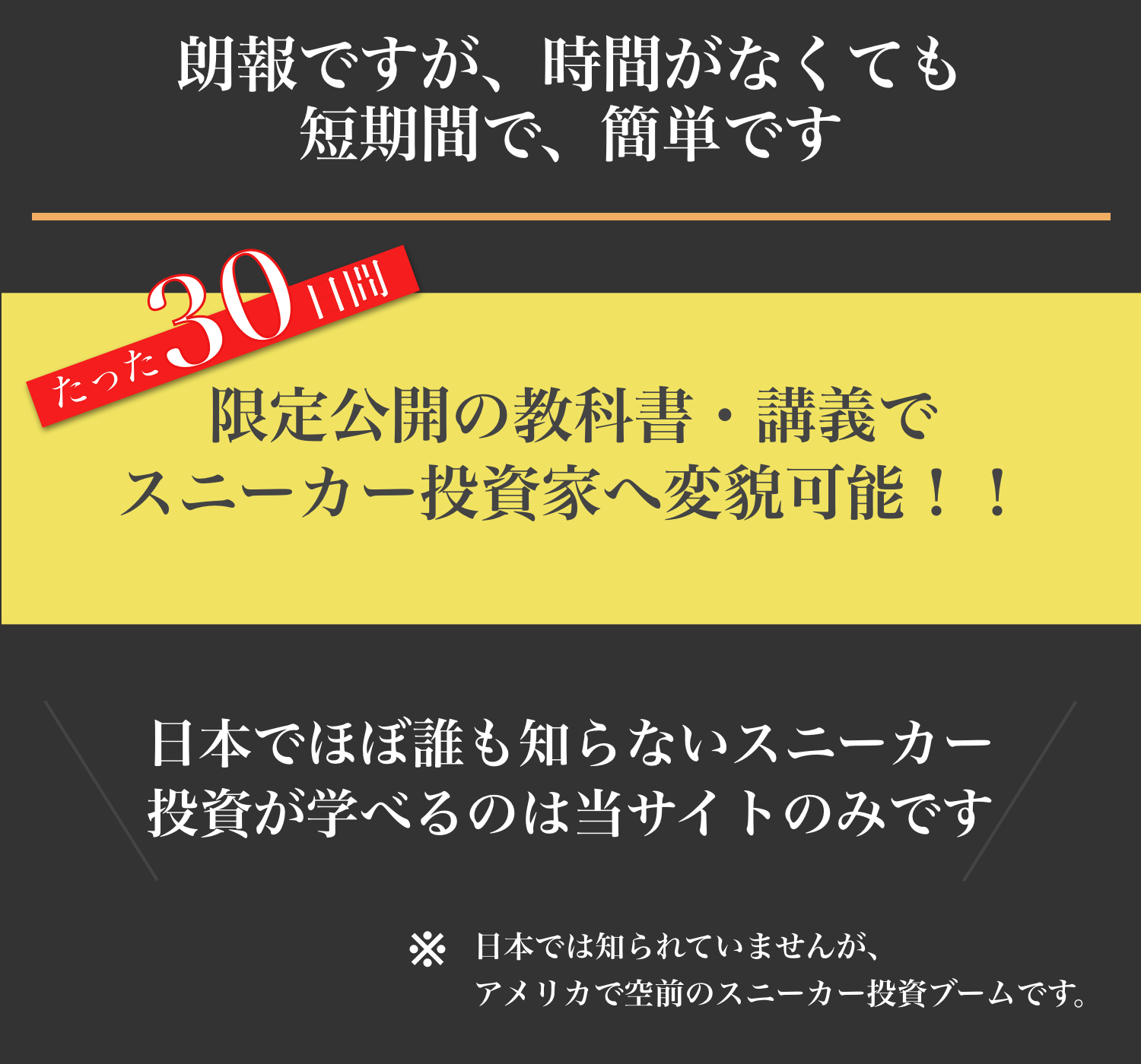 たった30日でスニーカー投資家に。限定公開です